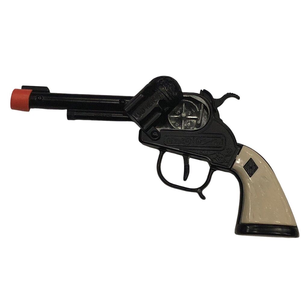 Vintage CAP GUN By Halco (Diamond H) ORANGE PLUG Die-cast Western Cowboy